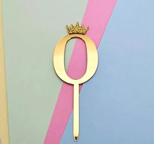 0 Number Imported Crown Acrylic Glitter Number Topper