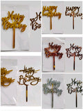 Super Value Bulk Pack Happy Birthday Imported Acrylic Toppers 5" Long + Appx (10 Pcs Pack) 1 mm Thick Appx