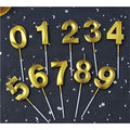 10 pcs Metallic Number Candle 0-9 (gold)