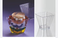 125 ml Big Square Desert Cup/ Snack / Salad Glass PS
