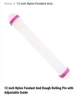 12 Inch Nylon Fondant And Dough Rolling Pin With Adjustable Guide