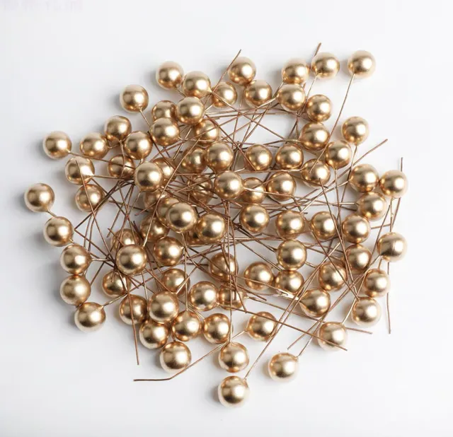 12 mm Dia Golden Beads (100 pcs / Pack)