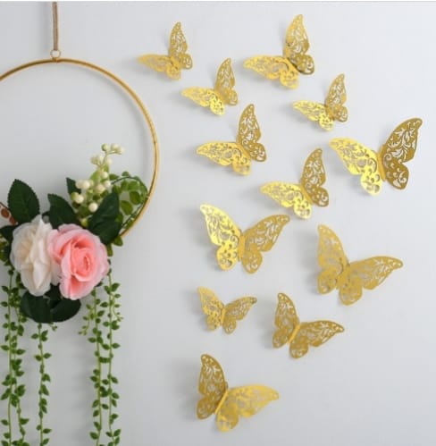 12 Pcs Pack Of Butterfly Value Assorted Color Pack