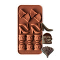 14-Cavity - Heel, Handbag and Fan Shape Silicone Chocolate Mold - Non-Stick Baking & Candy Making Tray - 1 Piece