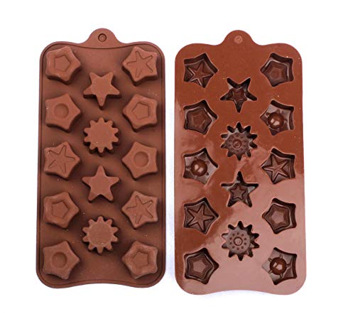 14-Cavity - Star Shapes Silicone Chocolate Mold - Non-Stick Baking & Candy Making Tray - 1 Piece