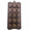 15-Cavity - Double-Layer Heart Shaped Silicone Chocolate Mould - Non-Stick Baking & Candy Making Tray - 1 Piece