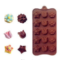 15-Cavity - Floral Shape Silicone Chocolate Mold - Non-Stick Baking & Candy Making Tray - 1 Piece