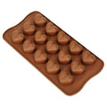 15-Cavity - Heart Drop Shape Silicone Chocolate Mold - Non-Stick Baking & Candy Making Tray - 1 Piece