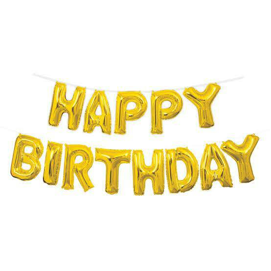 16" Golden HBD Foil Banner