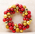 17" Dia 4" Height Wreath Of Balls - Golden and Red