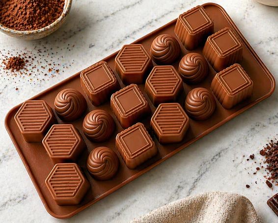 18 Cavity - Assorted Shapes Silicon Chocolate Mould - Pack of 1