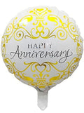 18" Happy Anniversary Foil Balloon Loose