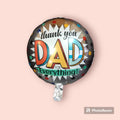 18" Thank You Dad Theme Foil Balloon Loose