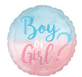 18" Boy or Girl Theme Foil Balloon Loose