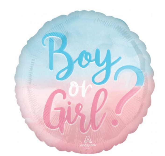18" Boy or Girl Theme Foil Balloon Loose