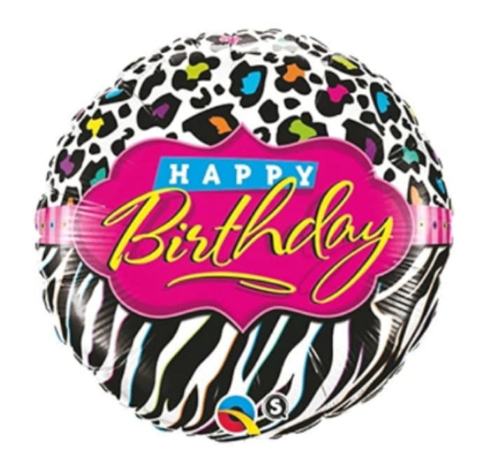 18" Happy Birthday Theme Foil Balloon Loose