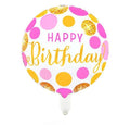 18" Happy Birthday White Theme Foil Balloon Loose