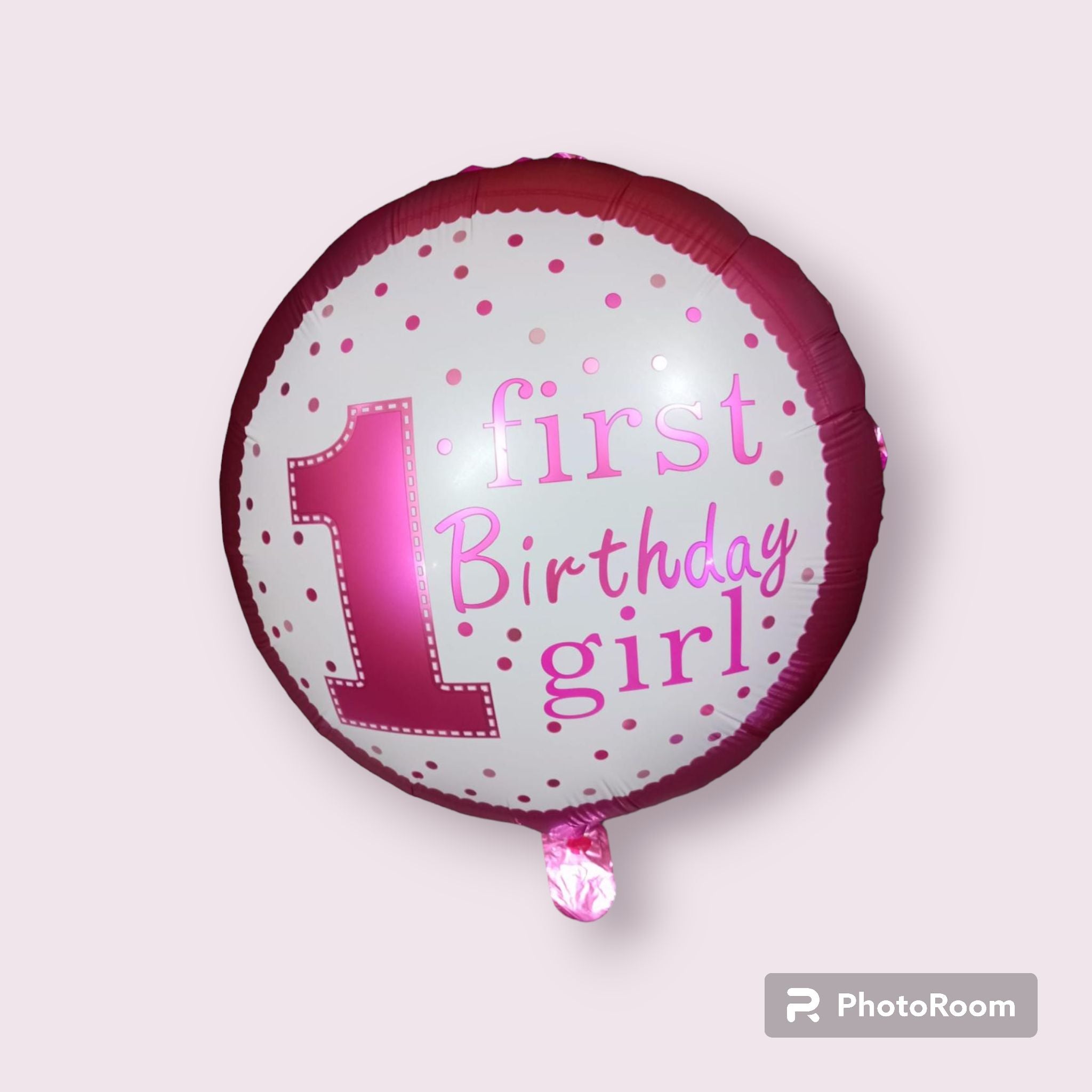 18" First Birthday Girl Foil Balloon Loose Pack