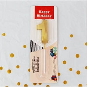 1 Metallic Number Candle (Gold)