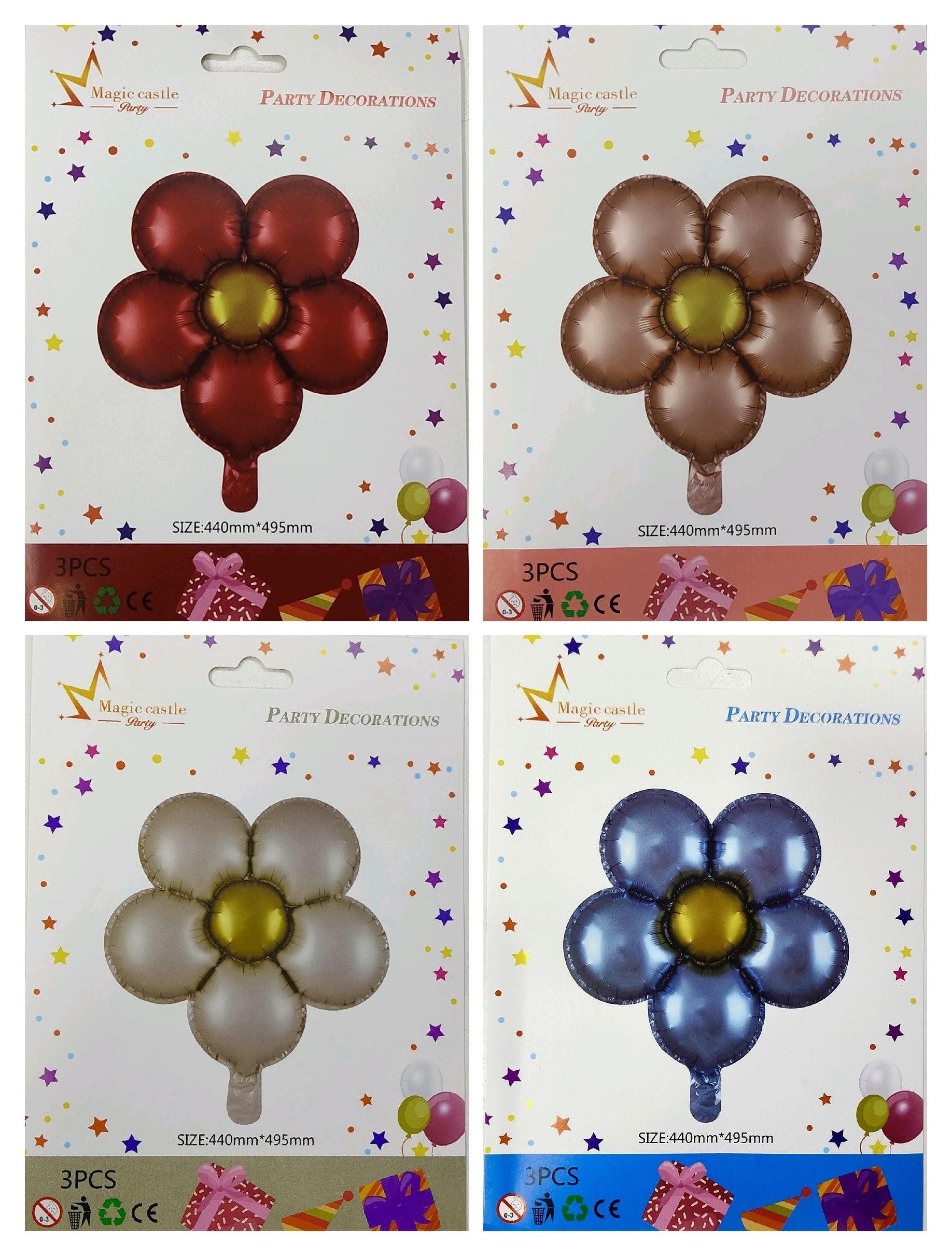1 Pkt Contain 3 Foil Balloon Single Colour
