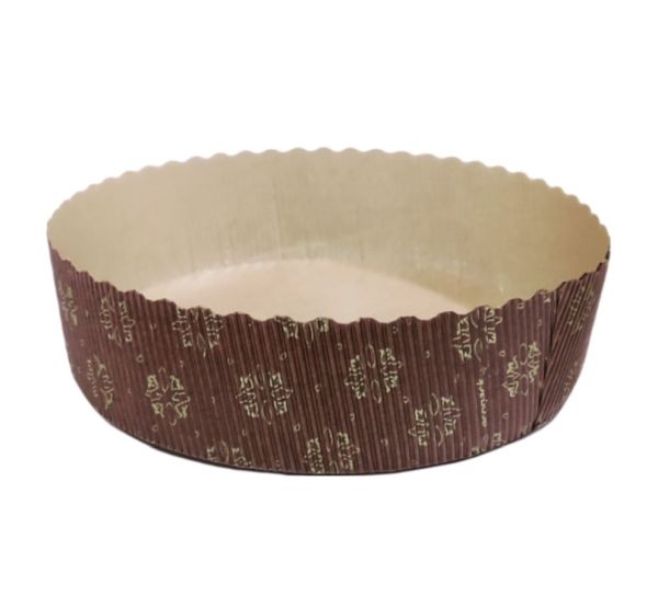 250g Bake and Serve Round Mould - Brown - Pack of 50 - Paper Baking Mould - Plum Cake Mould