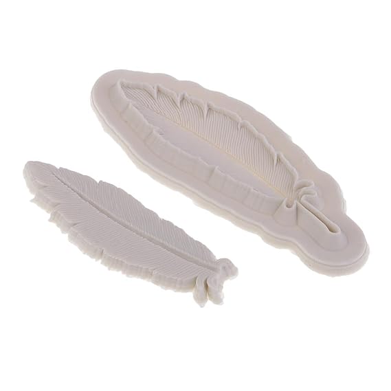 2 Feather Shape Silicone Fondant Mould - 1 Piece