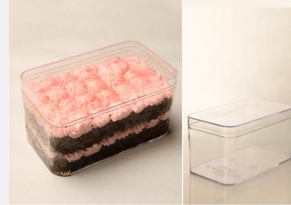300 ml Tiramisu Desert Tub Rectangle With Lid 12x7x6.5 cm