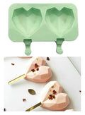 3D Diamond Silicone Chocolate & Ice Cream Mold - 2 Cavity Popsicle Style - Lollipop Mould - Pack of 1