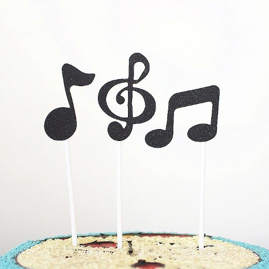 3 Pcs Music Theme Topper Paper