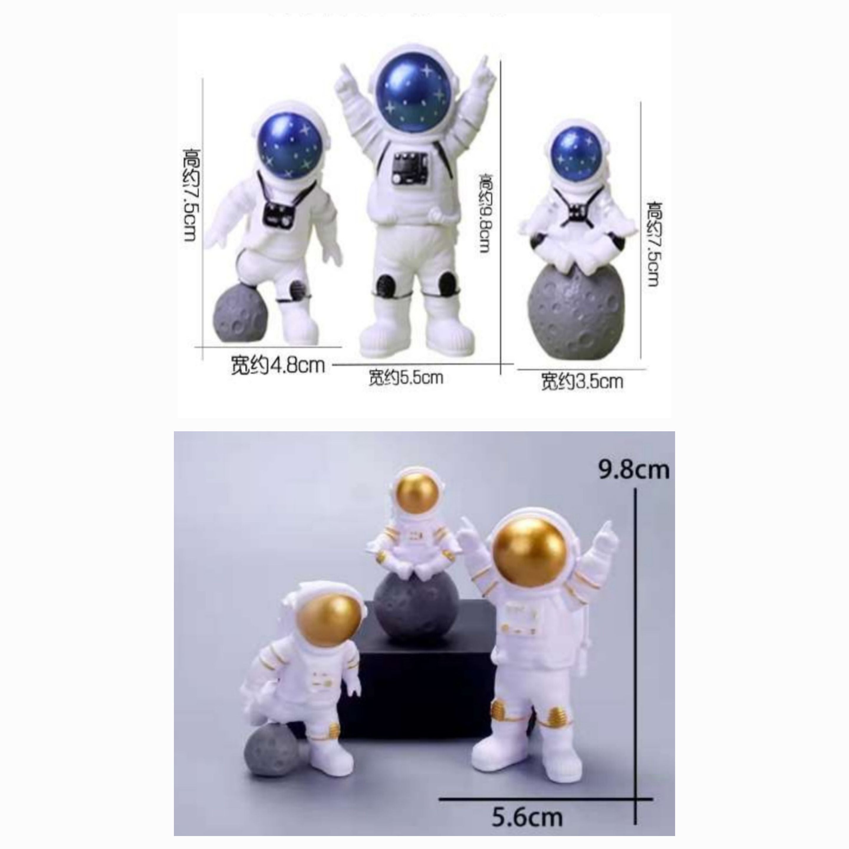 3 Pcs Set Plastic Hollow Astronauts / Space Theme