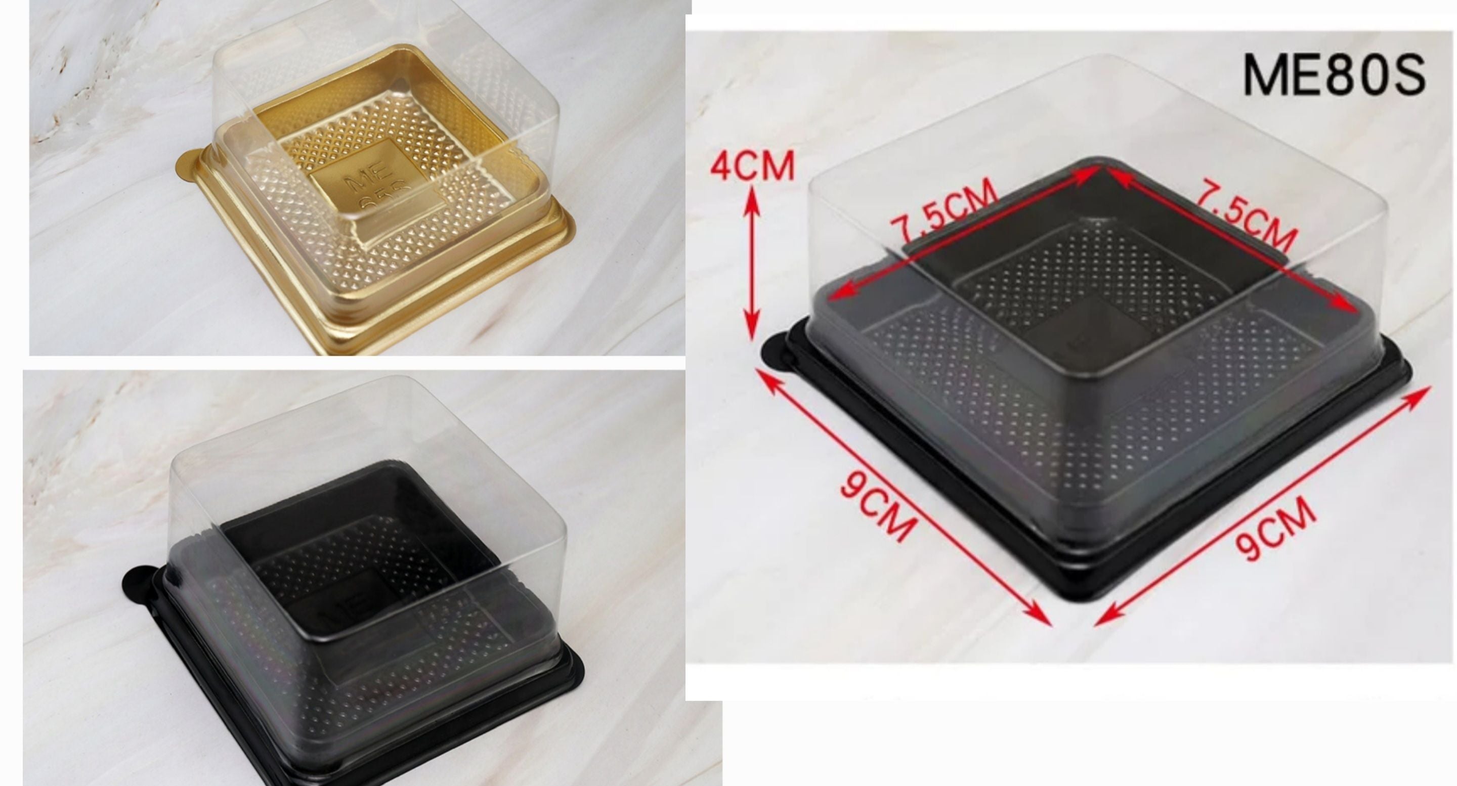 3x3 Inch Imported Brownie Box Gold/Black