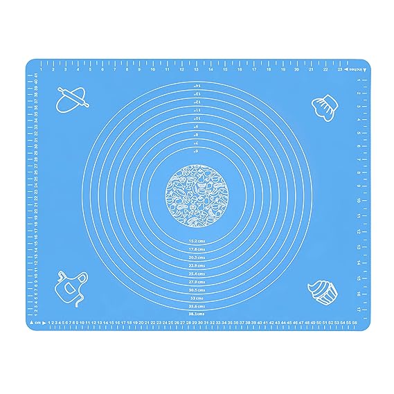 40x50 cm - Non-Stick - Silicone Baking Mat – Reusable Pastry Mat with Measurements for Dough Rolling & Kneading