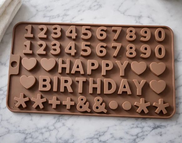 49 Cavity - Happy Birthday, Letters, Numbers & Symbols for Cake - Pack of 1