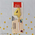 4 Metallic Number Candle (Gold)