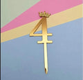 4 Number Imported Crown Acrylic Glitter Number Topper