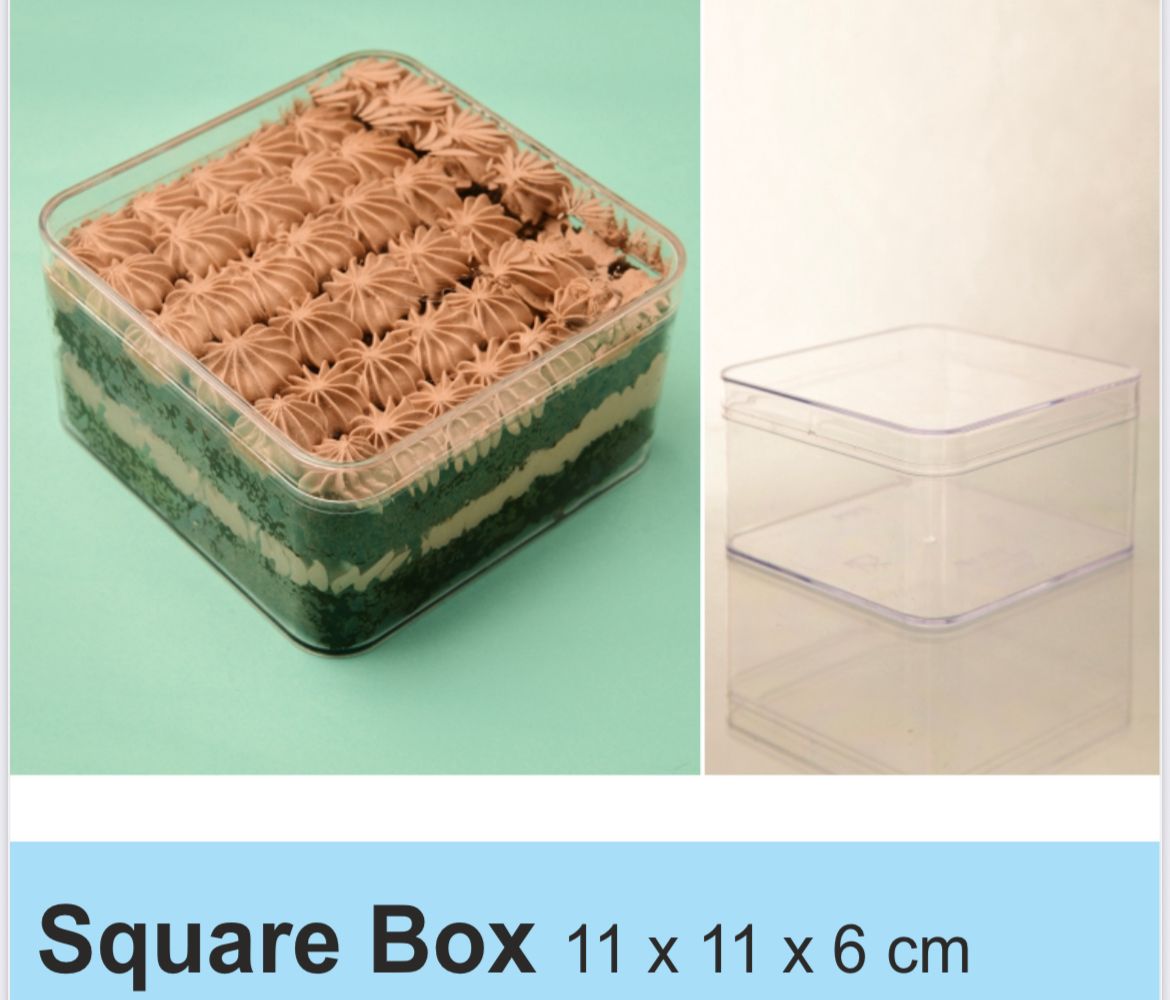 500 ML Tiramisu Tub Square With Lid 11 x 11 x 6 cm