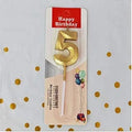 5 Metallic Number Candle (Gold)