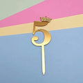 5 Number Imported Crown Acrylic Glitter Number Topper