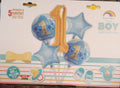 5 Pcs Foil Balloon Set First Birthday Boy