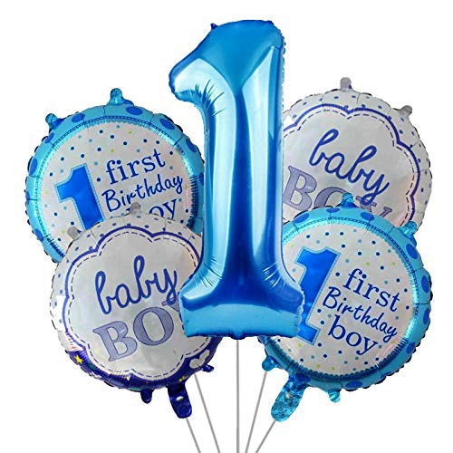 5 Pcs Foil First Birthday Boy
