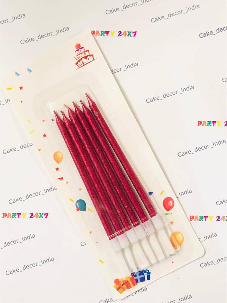 Red Thin Candle 6 pcs