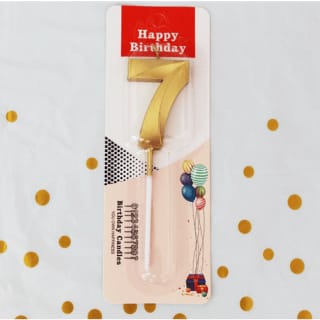 7 Metallic Number Candle (Gold)