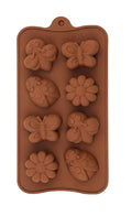 8-Cavity - Flower, Butterfly & Ladybug Shape Silicone Chocolate Mold - Non-Stick Baking & Candy Making Tray - 1 Piece