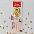 8 Metallic Number Candle (Gold)