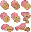 8Pcs Biscuit Mould, Non-stick Multi-purpose DIY Cartoon Biscuit Cutter, BPA Free, Football Rugby Cookie Template