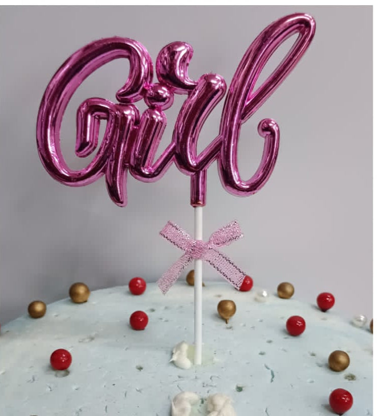 Acrylic Topper "Girl" Pink