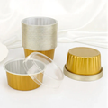 Aluminum Foil Baking Containers with Transparent Lid - Round Tins - Bake N Serve - Pack of 100