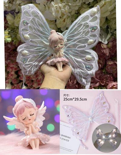 Angel Doll Ceramic With Led Wings Sitting