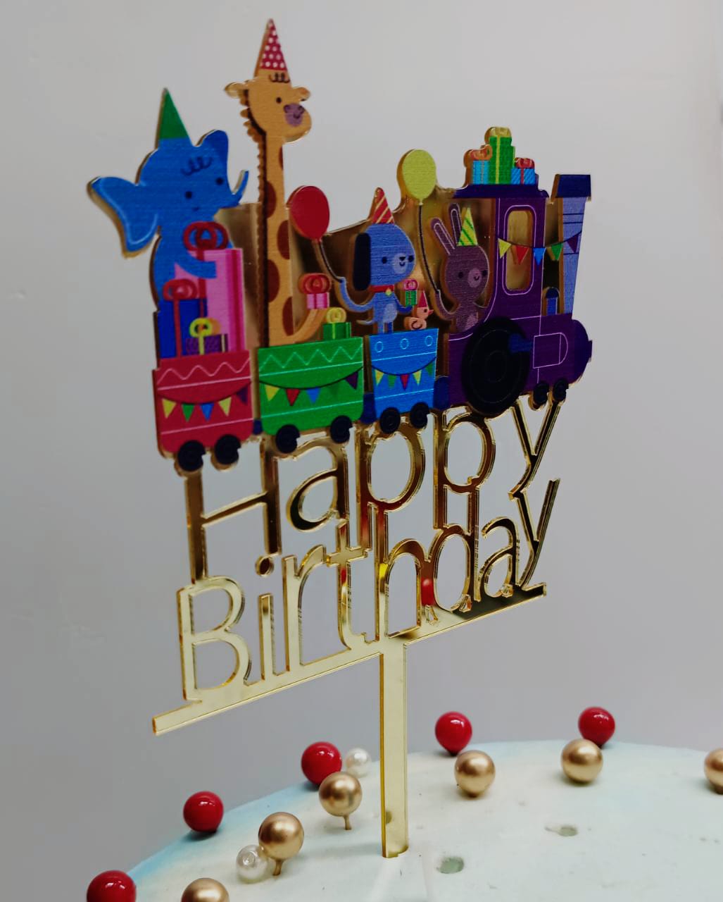 Animal Train Theme Imported Acrylic Toppers Size Appx 5-8"