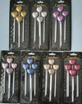 Assorted Metallic Colours Heart Shape Candle 4 pcs Packet